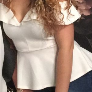 River Island off the shoulder peplum top Size 6